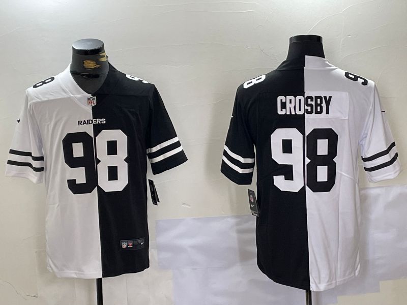 Men Oakland Raiders #98 Crosby Black White Nike 2024 Limited NFL Jersey style 1->indianapolis colts->NFL Jersey